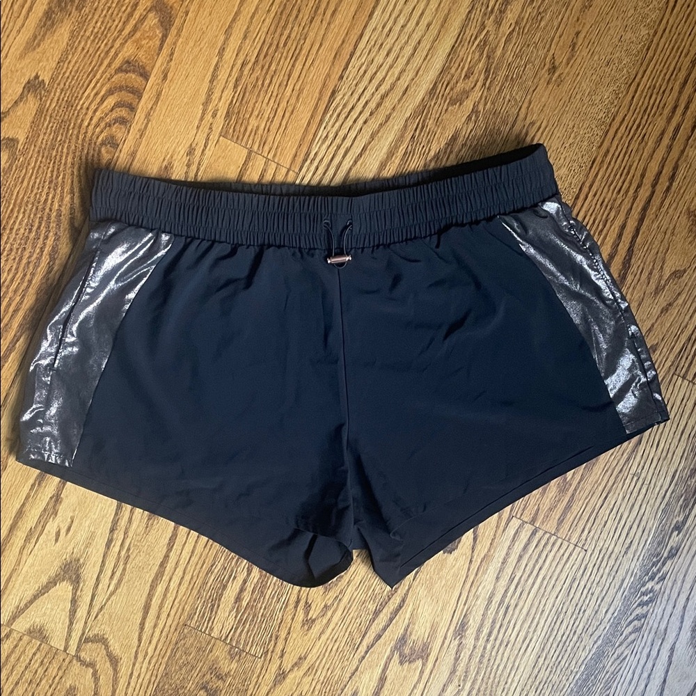 Victoria’s Secret Sport Black Women's Running Shorts with Rose Gold Side Panels